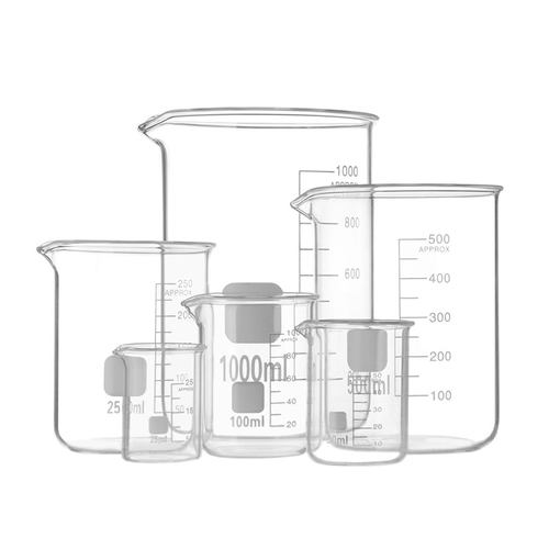 加厚玻璃烧杯 口红DIY小杯子耐高温刻度量杯25 50 100 250 500ml
