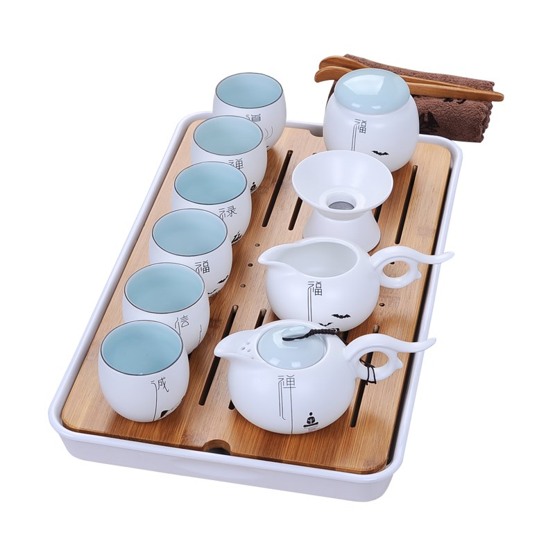 茶具套装2023家用功夫茶杯陶瓷茶壶中式复古佛系禅意茶具托盘整套