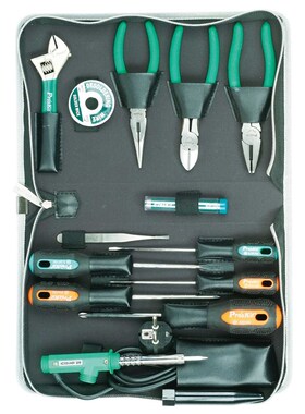 正品台湾宝工PK-2086B家用电工小五金工具组合14件维修工具包套装