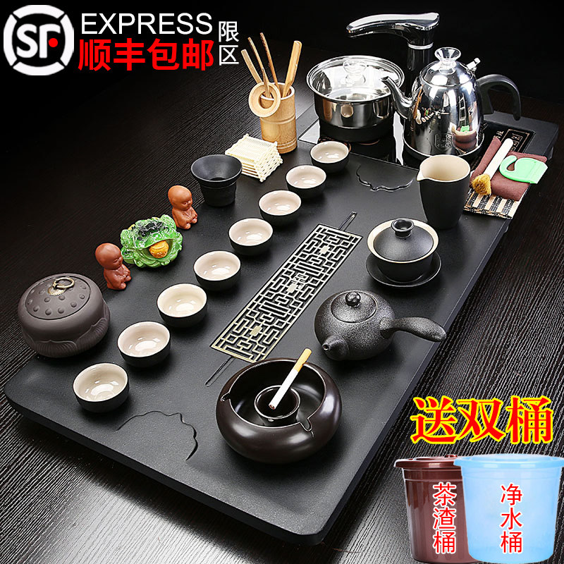 整套茶具套组茶盘茶台大号家用全自动上水客厅办公陶瓷功夫紫砂