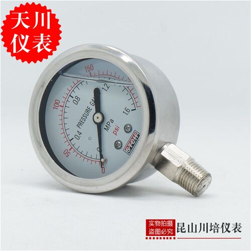 上海天川仪表耐震压力表YN-60压力表充油油压表防耐震压力表STCIF