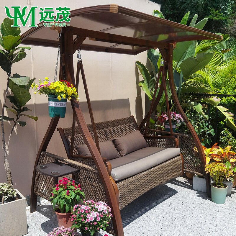 远茂户外秋千庭院花园吊床大人家用院子室外双人秋千铝合金高端