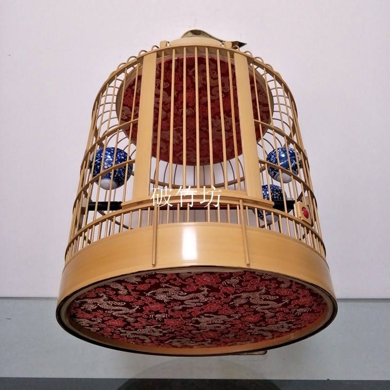 破竹坊出品四川笼画眉鸟笼 全手工竹子鸟笼全套含笼衣包邮