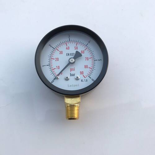 Y-63 EN837-10-6bar 90psi 压力表 外壳直径63mm 径向 螺纹PT1/4