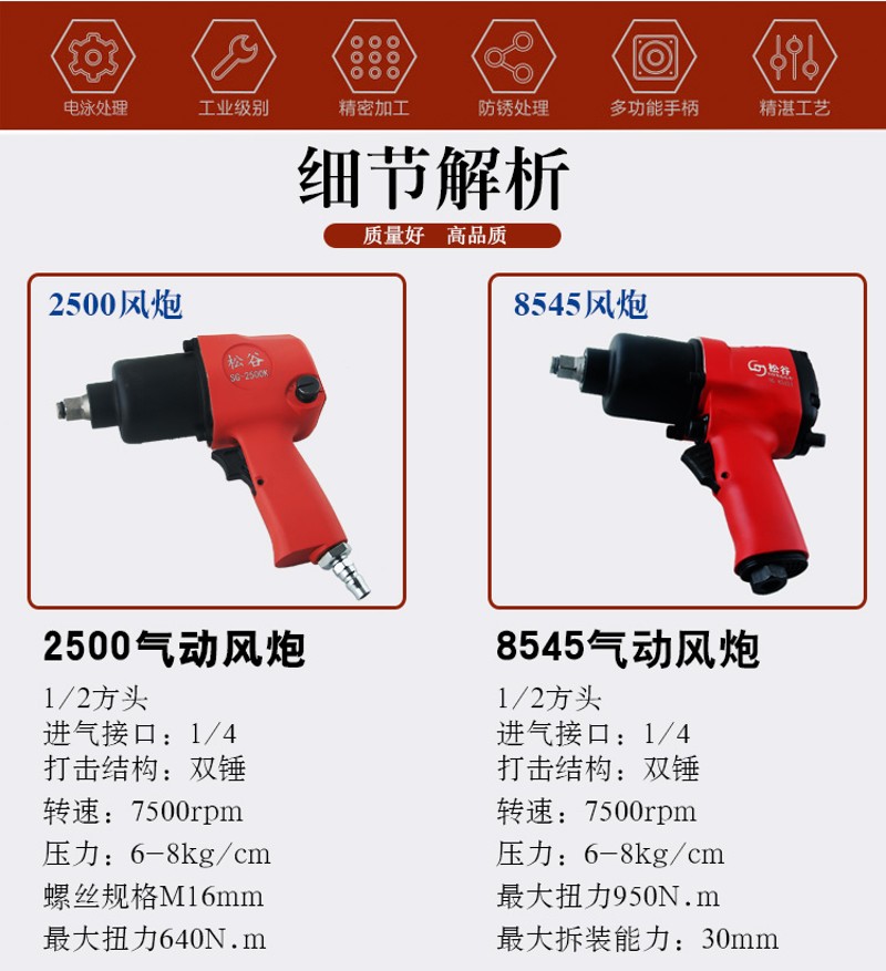1/2大扭力工业小风炮强力气动扳手 风炮 气动 工具汽修风扳手包邮