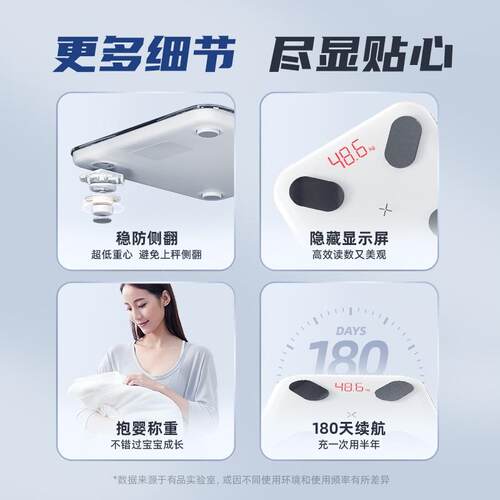 有品体脂秤智能精准家用充电体重秤专业健身级电子称男女生体脂称