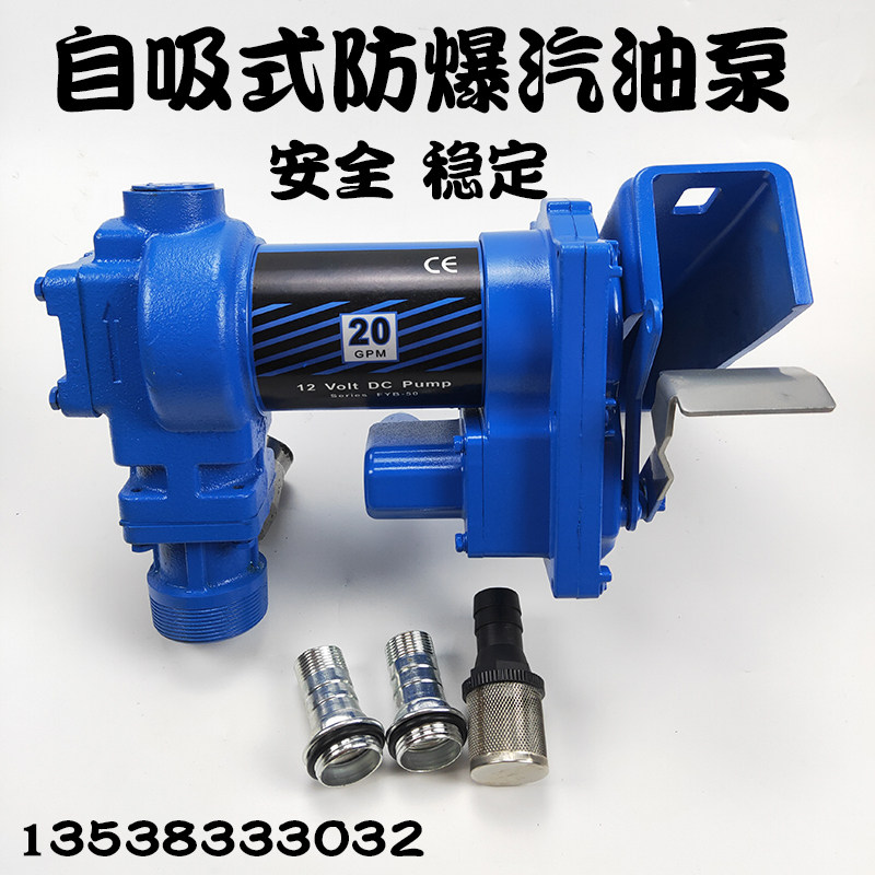自吸式防爆汽油泵12V24V220V车载小型加油机自动电动抽油泵甲醇