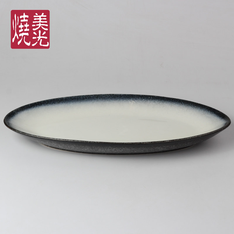 超大陶瓷鱼盘 龙虾海鲜盘 椭圆盘子 日式刺身船 高档酒店料理餐具