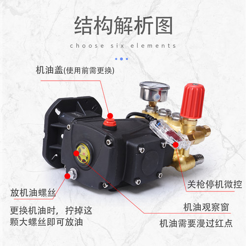 超高压商用洗车机泵头总成220V大功率陶瓷柱塞380V工业清洗机配件
