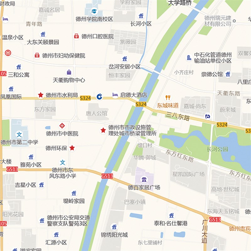 2025新款德州市城区地图办公室挂图高清防水墙壁装饰实物推荐定制