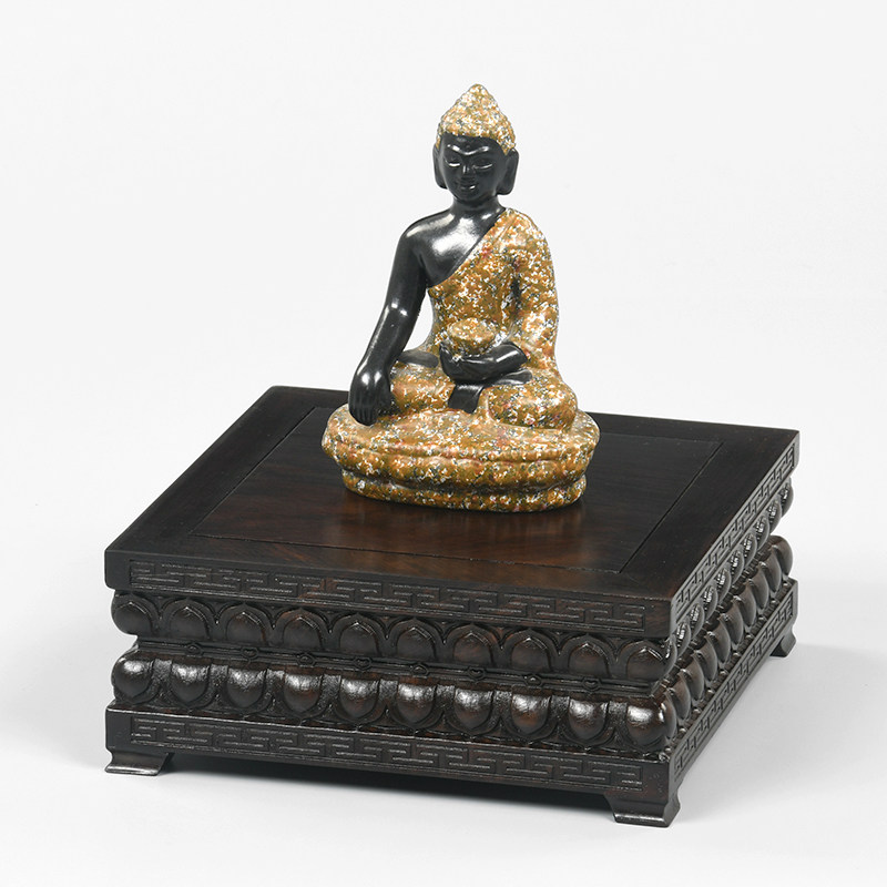 黑檀木金刚莲花佛像观音菩萨底座鱼缸花盆古董奇石头托架摆件底座