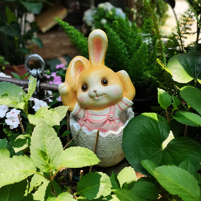 创意可爱三不兔子多肉花盆阳台布置户外庭院幼儿园装饰摆件花园