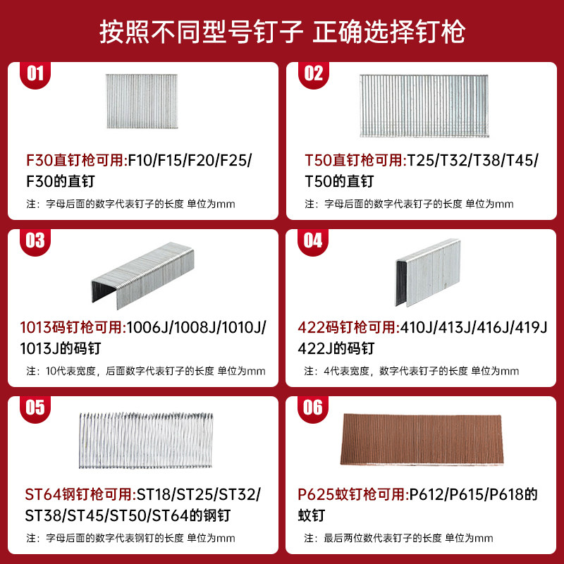中杰气钉枪气动F30直钉枪T50吊顶木工钢钉枪装修码钉蚊钉枪钢排枪