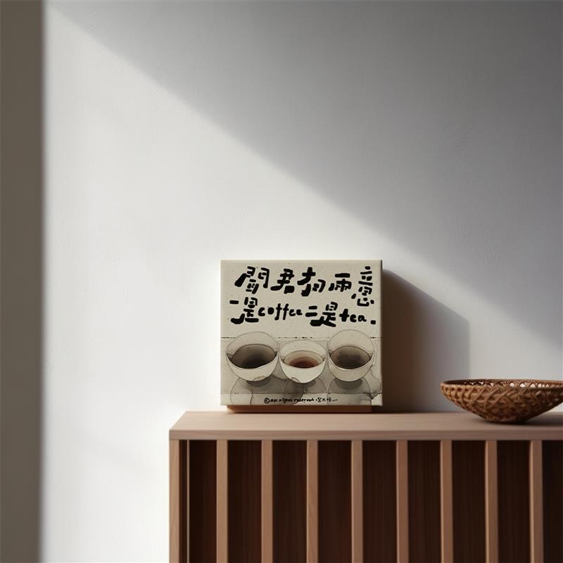 布纸有爱 茶语 国潮茶室文字装饰画客厅趣味挂画咖啡店创意壁画