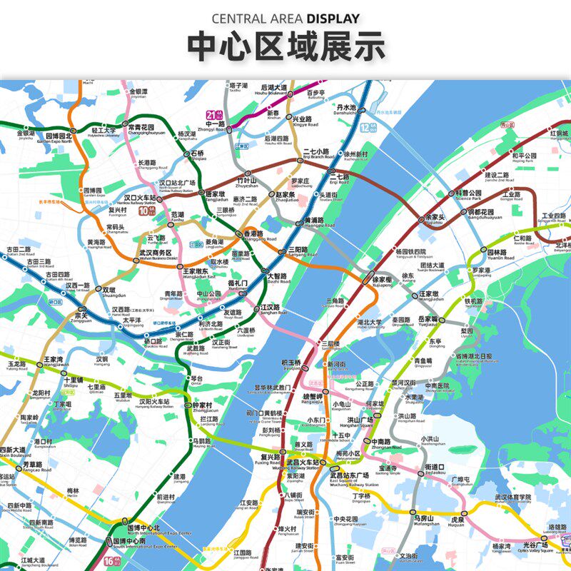 武汉西安郑州地铁线路图特种纸油画布装饰画交通简约高清【简办】