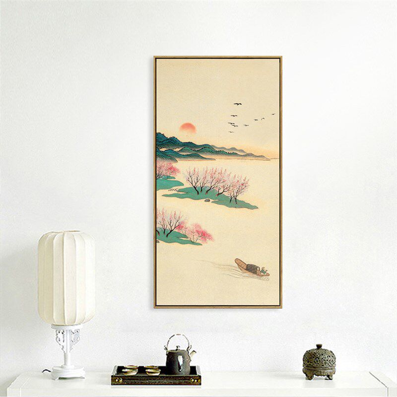 新中式山水意境装饰画走廊国画挂画禅意软装壁画仿古名家古代名画