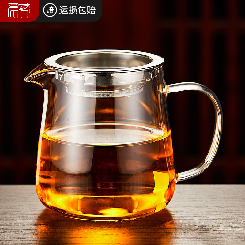 耐热高硼硅玻璃公道杯 日式简约功夫茶具加厚泡茶过滤网组 分茶器