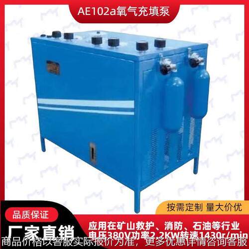 产地货源 AE102a氧气充填泵 功率2.2KW矿山救护矿用氧气充填泵