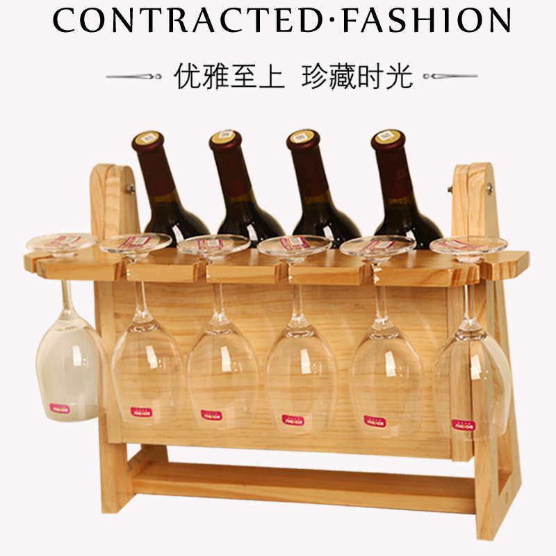 红酒架摆件实木酒瓶架架子展示架葡萄酒架欧式倒挂红酒柜酒杯家用