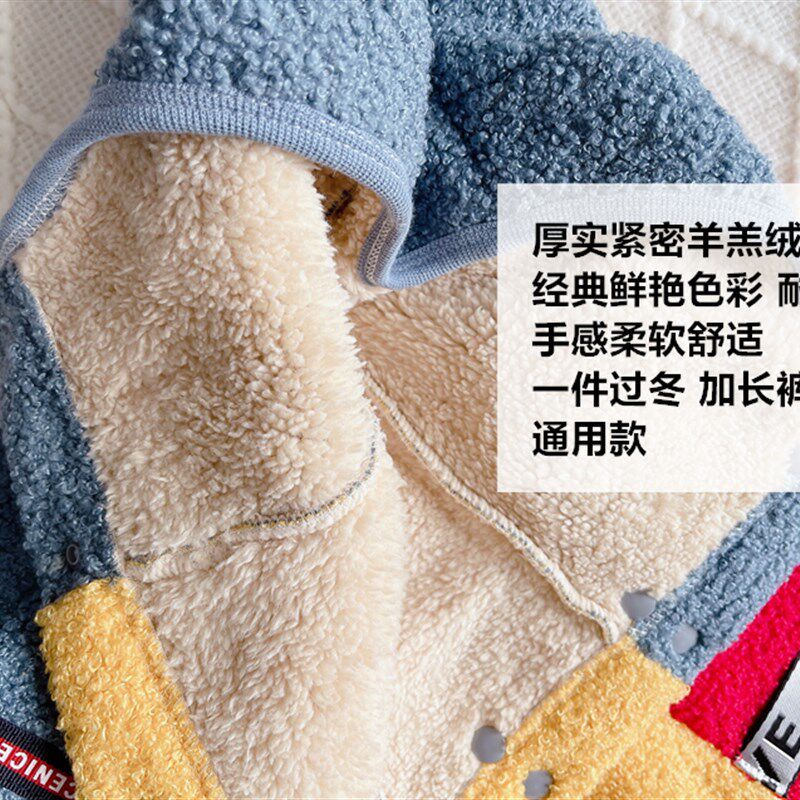 安班狗狗冬装加厚包肚保暖羊羔绒棉衣泰迪比熊中小犬双排扣可牵引