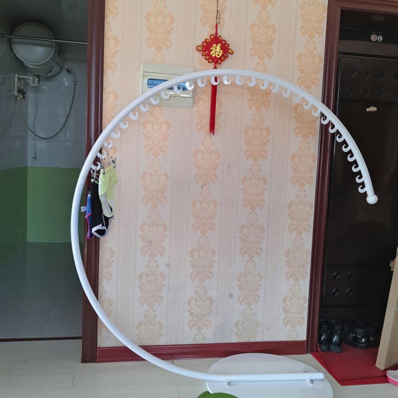 铁艺圆弧形中岛架落地服装店货架C型挂衣架衣服陈列架商场架子