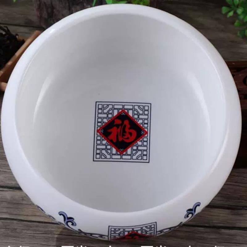陶瓷装饰烟灰缸大码 家用客厅复古中式 多功能果皮茶渣废水垃圾缸