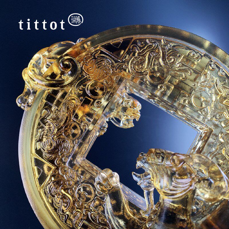tittot琉园新中式琉璃桌面貔貅招财摆件 富贵亨通 送开业上市礼品