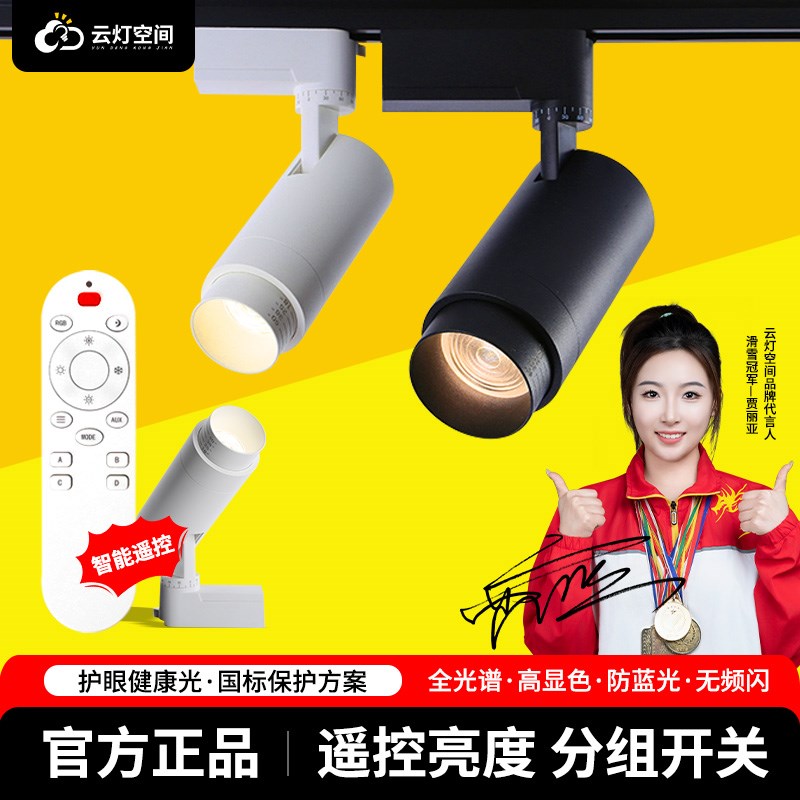轨道灯多功能遥控开关分组调光亮调焦服装店铺商用背景墙家用射灯图片