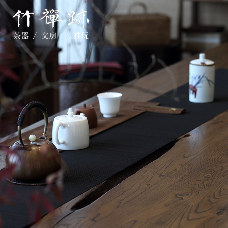 竹禅迹|竹席茶席茶茶旗中式杯垫子帘禅意七彩竹帘可垫桌垫