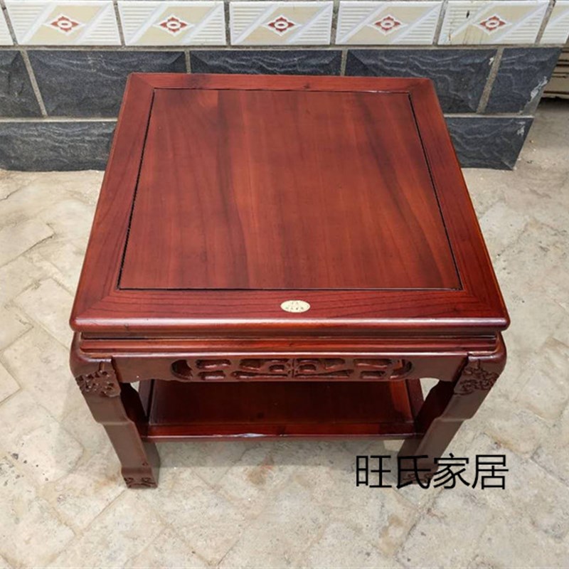 四方形盆景架实木客厅家用鱼缸架奇石桌榆木中式置物架木质花架子