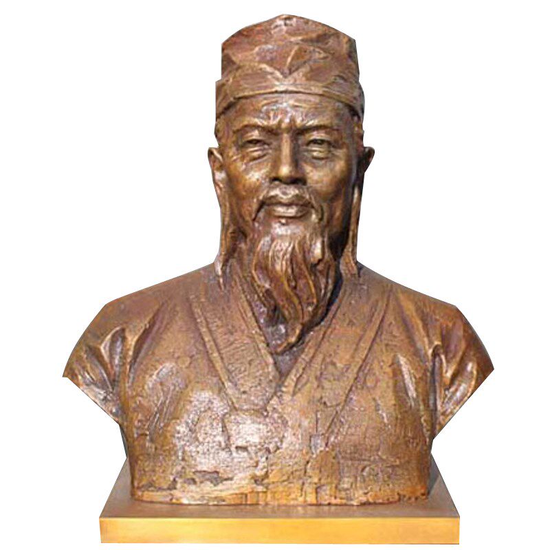 玻璃钢铸铜人物雕塑校园文化广场铜雕历史名人塑像范仲淹人像定制