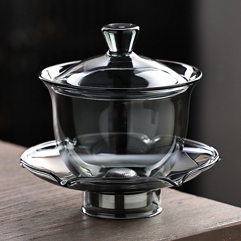 耐热玻璃自动冲茶器懒人泡茶神器茶漏过滤公道杯盖碗功夫茶具套装