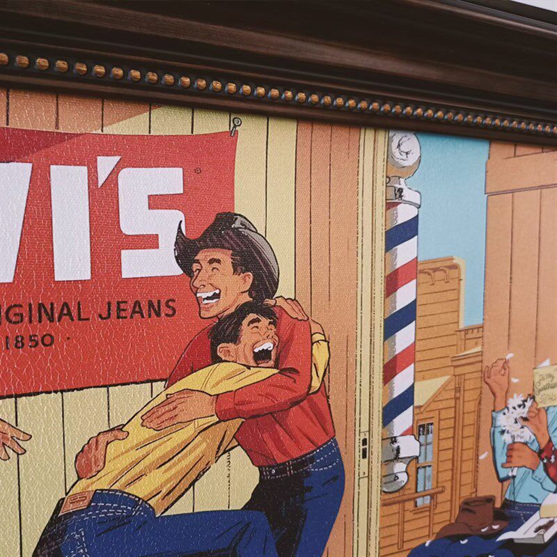 装饰画有框画挂画墙壁复古怀旧美式海报VINTAGE时尚横板轻奢店铺