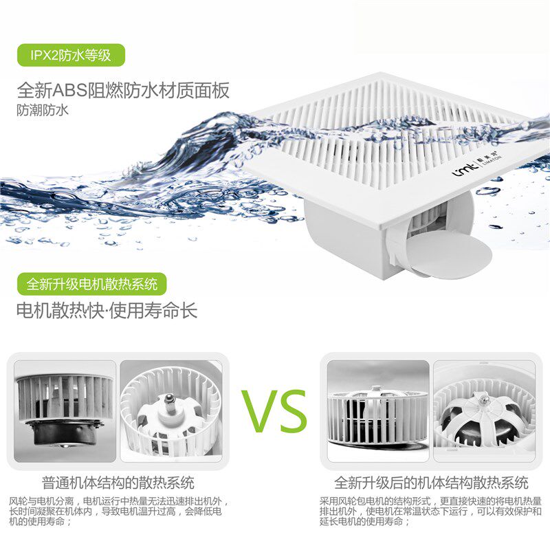 天花管道式排气扇集成吊顶厨房换气扇8/10/12寸化妆室吸顶通风扇