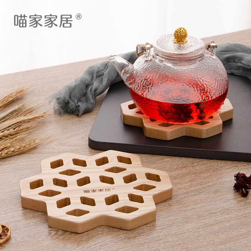 白蜡木隔热垫耐高温碗垫子家用实木大号餐桌锅垫餐垫创意杯托摆件