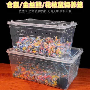 睡鼠笼子花枝鼠饲养盒透明养殖盒小仓鼠爬虫饲养盒外带笼睡鼠用品