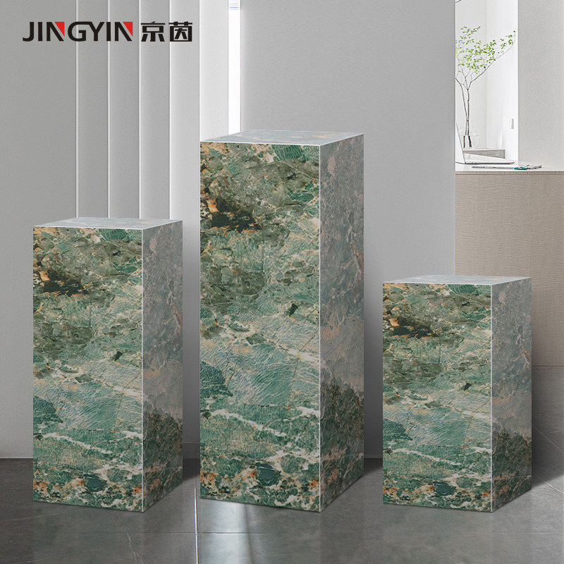 定制边几大理石底座落地雕塑摆台展示墩子置地式花架摆件岩板基座图片