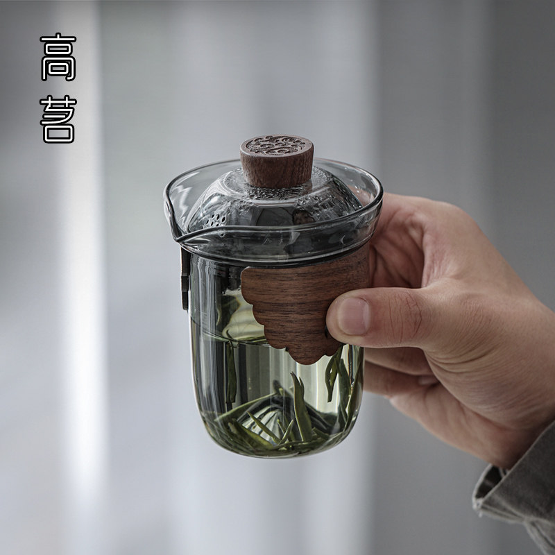 日式玻璃旅行便携车载茶具套装小型功夫泡茶专用一壶二杯快客杯