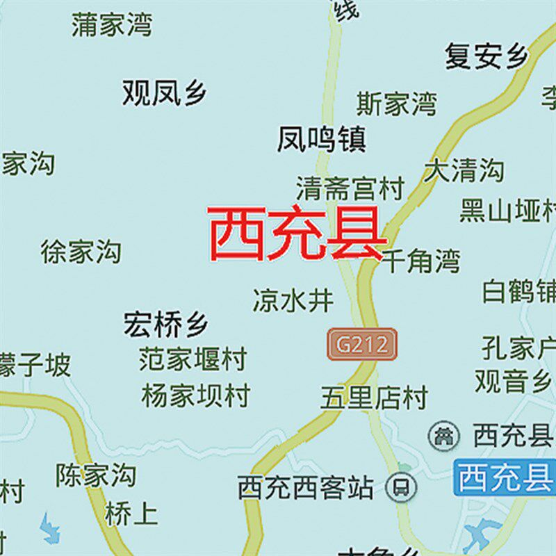 2024新款南充市地图贴图办公室挂图高清防水墙壁贴超大装饰画定制