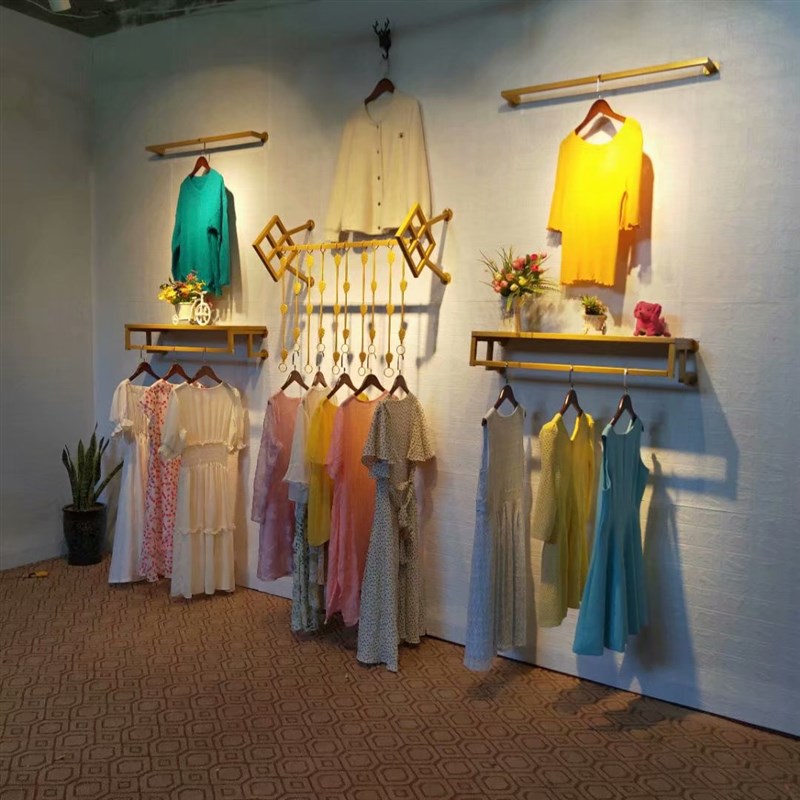 服装店衣服展示架个性服装架货架上墙 装饰壁挂式挂衣架女装店