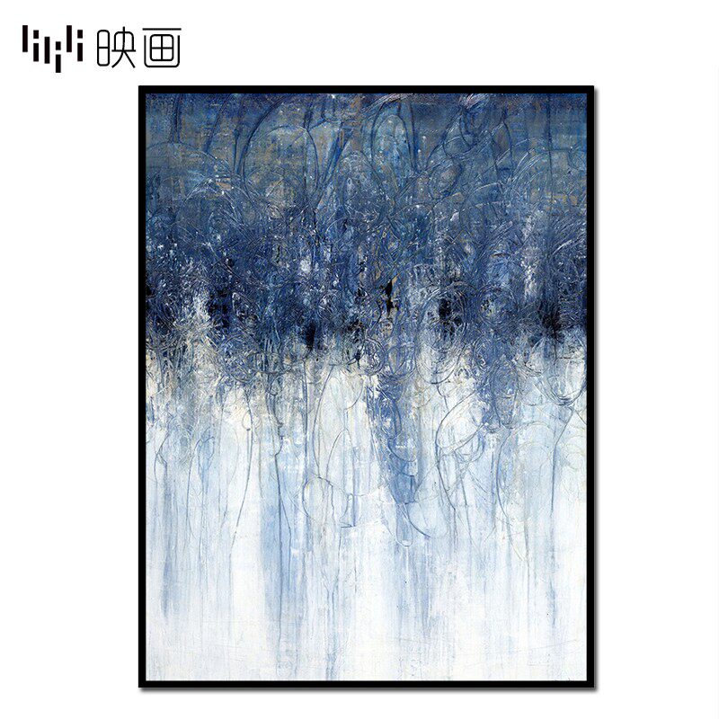 抽象竖版玄关装饰画北欧门厅画竖向别墅过道楼梯壁画样板间艺术画