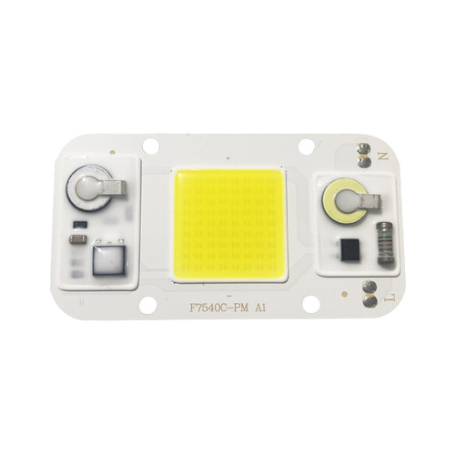 高压AC220V输入免驱动50W大功率LED灯珠投光灯路灯改造光源板灯芯