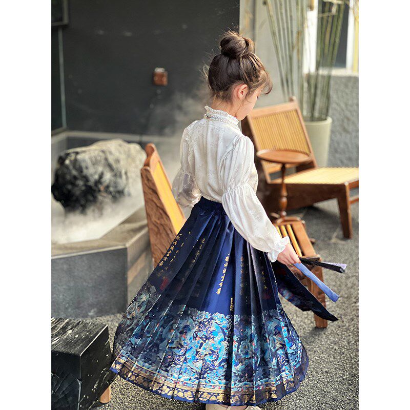 女童汉服马面裙套装2024春季新款儿童中国风上衣女宝宝古装两件套