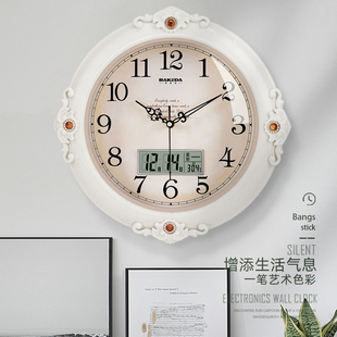 巴科达客厅静音挂钟家用创意时钟时尚个性钟表欧式挂表卧室石英钟