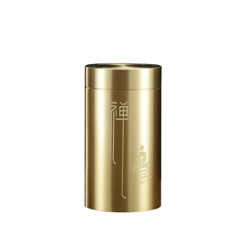 小号茶叶罐纯铜随身便携密封罐中式迷你茶罐个性创意功夫茶道配件