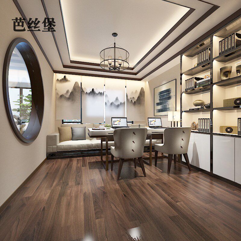 中式卷帘窗帘布艺帘子软隔断屏风办公室窗户卧室客厅售楼部装饰