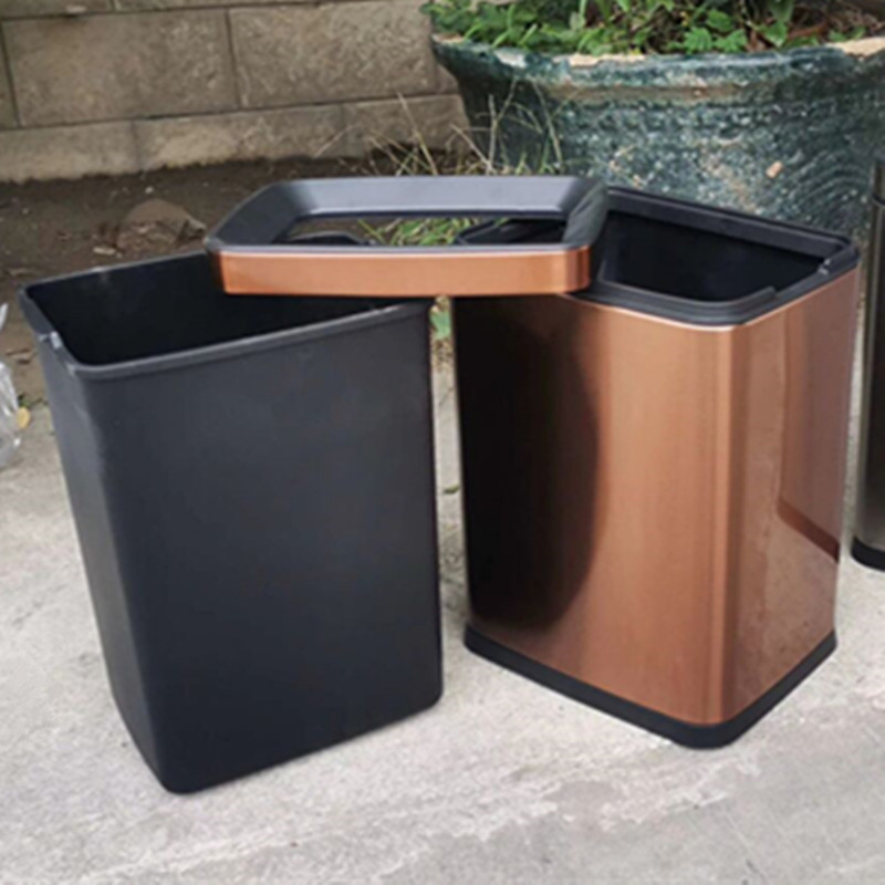 酒店客房不锈钢垃圾桶无盖长方形房间桶办公室酒吧KTV厨房家庭用