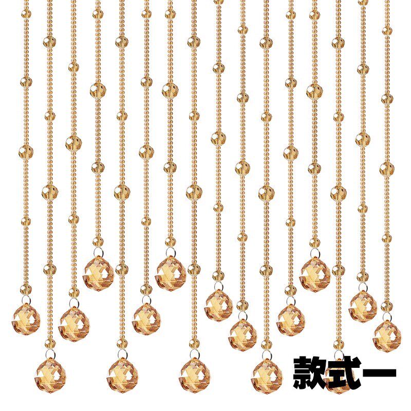 水晶珠帘客厅隔断帘家用走廊玄关入户门对门吊帘卧室挂帘子免打孔