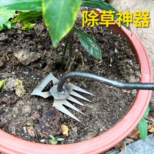 拔草器除草神器锄草韭菜刀不锈钢挖野菜连根多功能铲拔草除草耙