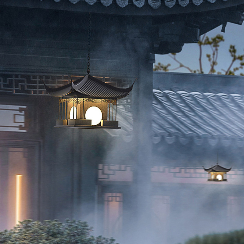 吊灯户外凉亭吊灯新中式庭院吊灯景区大门口屋檐吊灯走廊灯景观灯
